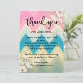 パステルスタイリッシュフローラスモールビジネスの評価 サンキューカード (スタンド正面)