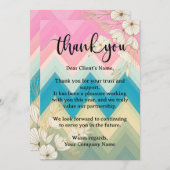 パステルスタイリッシュフローラスモールビジネスの評価 サンキューカード (正面/裏面)