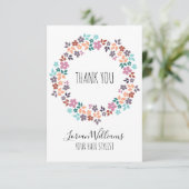 パステルスタイリッシュフローラヘアスタイルフラワーリース サンキューカード (スタンド正面)