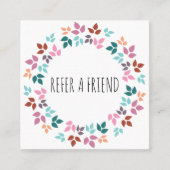 パステルスタイリッシュフローラ美容師リーフリース 予約カード (正面)