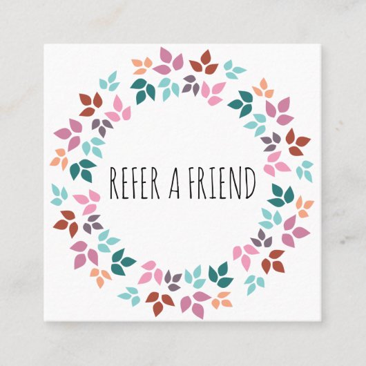 パステルスタイリッシュフローラ美容師リーフリース 予約カード (正面)