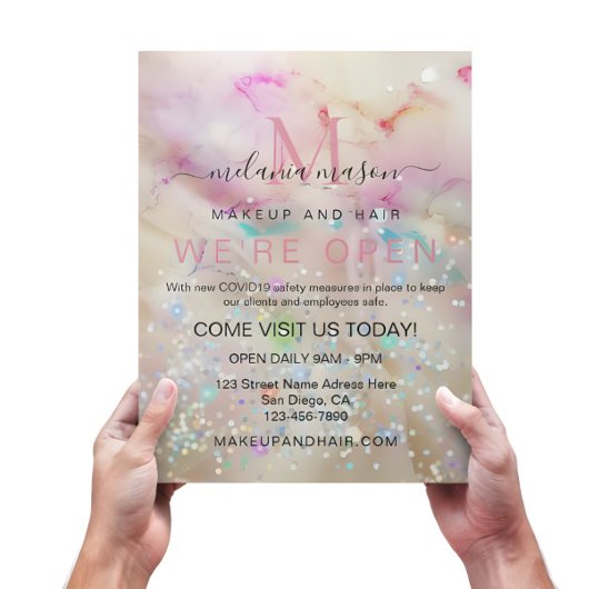 パステルスタイリッシュマルブルアルコールインクエレガントグリッター チラシ