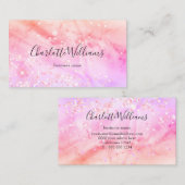 パステルスタイリッシュマルブルアルコールインクエレガントグリッター 名刺 (正面/裏面)