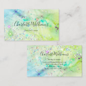 パステルスタイリッシュマルブルアルコールインクエレガントグリッター 名刺 (正面/裏面)