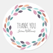 パステルスタイリッシュリーフィ美容師フローラありがとう ラウンドシール (正面)