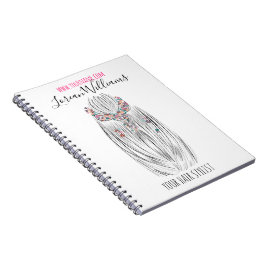 パステルスタイリッシュ美容師三つ編みヘアスタイルフラワー ノートブック