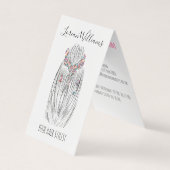 パステルスタイリッシュ美容師三つ編みヘアスタイルフラワー 名刺 (正面)