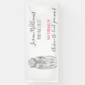 パステルスタイリッシュ美容師三つ編みヘアスタイルフラワー 横断幕 (縦)