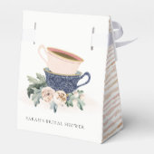 パステルスタックカップフローラブライダルシャワーティーパーティー フェイバーボックス (裏面サイド)