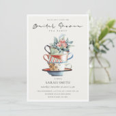 パステルスタックカップブライダルシャワーティーパーティー招待状 サンキューカード (スタンド正面)