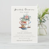 パステルスタックカップブライダルシャワーティーパーティー招待状 サンキューカード (スタンド正面)