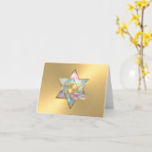 パステルスターオブデイヴィッド金ゴールドサンキューカード カード (黄色い花)