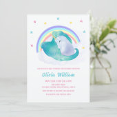 パステルスターズユニコーンレインボーベビーシャワー 招待状 (スタンド正面)