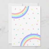 パステルスターズユニコーンレインボーベビーシャワー 招待状 (裏面)