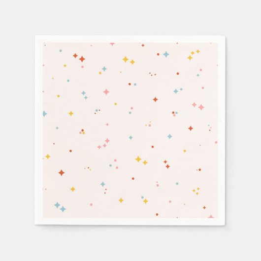 パステルスターパターン スタンダードカクテルナプキン (正面)