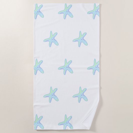 パステルスターフィッシュ ビーチタオル (正面)