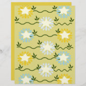 パステルスターフローラルパターンスクラップブック紙 (正面/裏面)