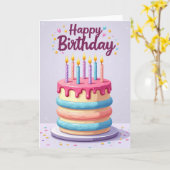 パステルスター誕生日カード カード (黄色い花)