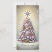 パステルスチームパンククリスマスカードパープルツリー シーズンカード (正面)