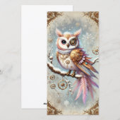 パステルスチームパンククリスマスカードワイズフクロウ シーズンカード (正面/裏面)