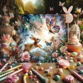 パステルステンドグラスバニーカーズバタフライイースター シーズンカード