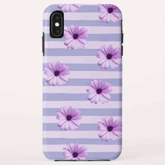 パステルストライプとデイジーの模様 Case-Mate iPhoneケース (裏面)