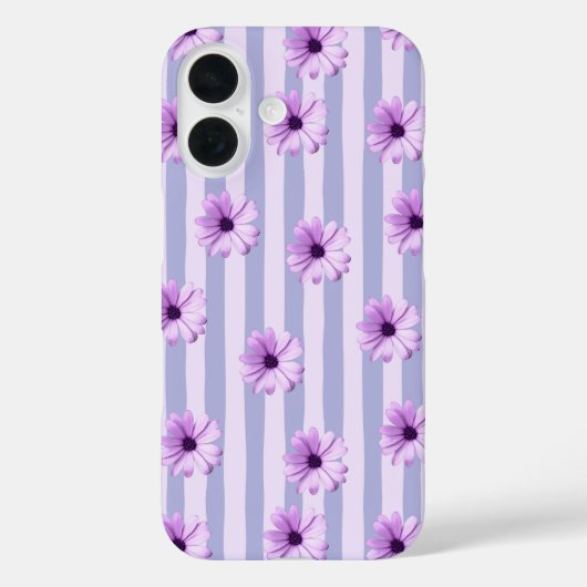 パステルストライプとデイジーの模様 Case-Mate iPhoneケース (裏面)