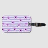 パステルストライプにデイジーの花柄 ラゲッジタグ (正面横)