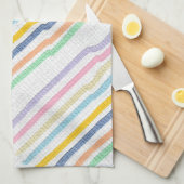 パステルストライプのズ キッチンタオル (四つ折り)