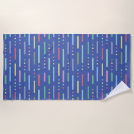 パステルストライプのドットとドットのパターン ビーチタオル