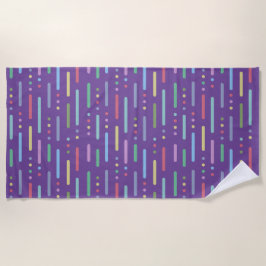 パステルストライプのドットとドットのパターン ビーチタオル