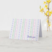 パステルストライプのハート感謝していユー カード (黄色い花)