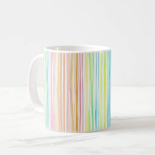 パステルストライプのパターン色 コーヒーマグカップ (正面左)