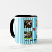 パステルストライプのファミリーコラージュ マグカップ (正面左)