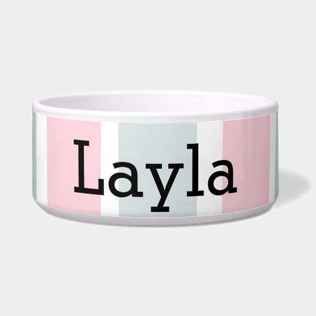 パステルストライプのペットボウル ボウル (正面)