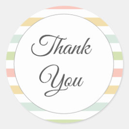 パステルストライプの、カラフル感謝していユー ラウンドシール