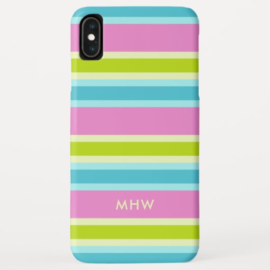 パステルストライプカスタムモノグラム電話ケース Case-Mate iPhoneケース (裏面)