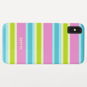 パステルストライプカスタムモノグラム電話ケース Case-Mate iPhoneケース (裏面(横))