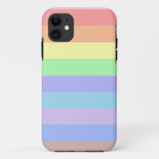 パステルストライプカラーのレインボー Case-Mate iPhoneケース (裏面)