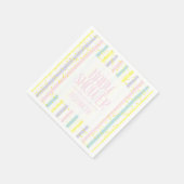 パステルストライプガールベビーシャワー スタンダードカクテルナプキン (角)