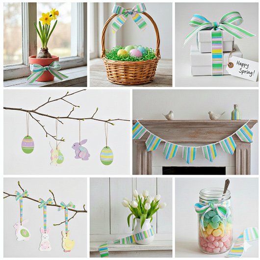 パステルストライプサテンリボン サテンリボン