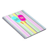 パステルストライプズ&ポプシクルズモノグラム ノートブック (右側)