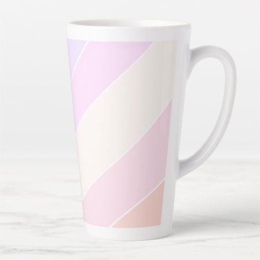 パステルストライプパーソナライズされた カフェラテマグ (右)