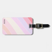 パステルストライプパーソナライズされた ラゲッジタグ (正面横)