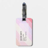 パステルストライプパーソナライズされた ラゲッジタグ (裏面縦)