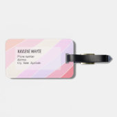 パステルストライプパーソナライズされた ラゲッジタグ (裏面横)