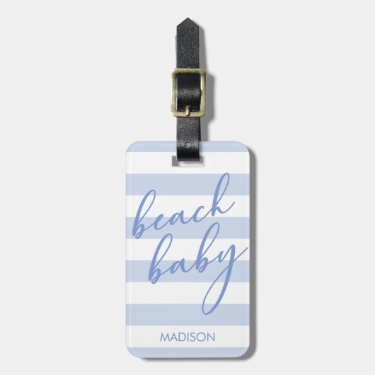 パステルストライプビーチベビー ラゲッジタグ (正面縦)