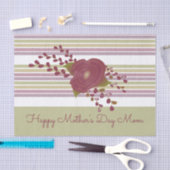 パステルストライプフローラ組織 薄葉紙 (クラフト)