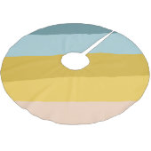 パステルストライプブルーの可愛いカラフルカラーブロック ブラッシュドポリエステルツリースカート (アングル)