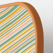 パステルストライププライドパーソナライズされたピックボールパドル ピックルボールラケット (左詳細)